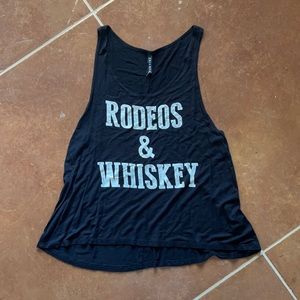 Rodeos & whiskey graphic tank top